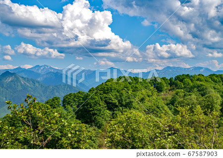 從魚沼天際線眺望魚沼山脈的景色 從魚沼天際線眺望魚沼山脈的景色 67587903