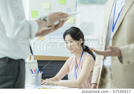 Business, 3 people, collaboration Business, 3 people, collaboration 67588817