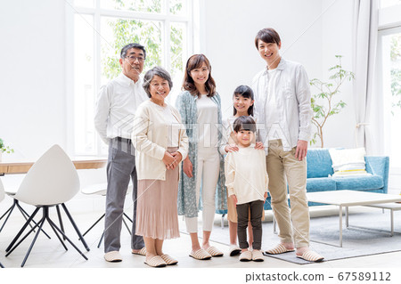 Three generations family, living, home Three generations family, living, home 67589112
