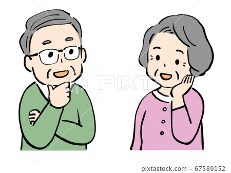 Illustration of a senior convinced and smiling 67589152