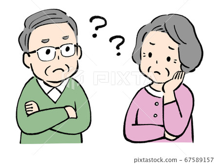 Illustration of a senior who can not understand well 67589157