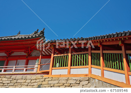 《Hiroshima Prefecture》 On a sunny day, the scenery of the Afusa Usan Kannon at Bandai Temple 67589546