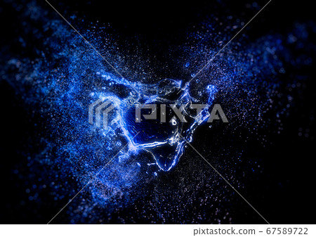 3D illustration of abstract splashes [black background] 67589722