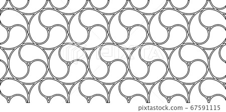 Tomoe pattern Japanese pattern background material New Year's card illustration Tomoe pattern Japanese pattern background material New Year's card illustration 67591115