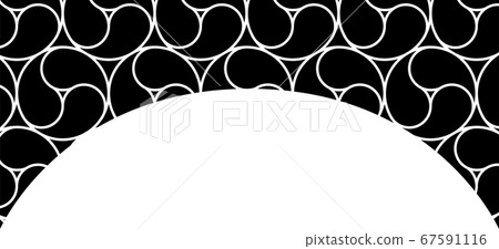 Tomoe pattern Japanese pattern background material New Year's card illustration 67591116