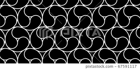 Tomoe pattern Japanese pattern background material New Year's card illustration 67591117