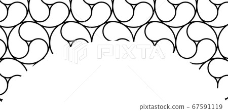 Tomoe pattern Japanese pattern background material New Year's card illustration 67591119