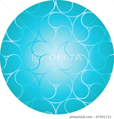 Tomoe pattern Japanese pattern background material New Year's card illustration 67591131