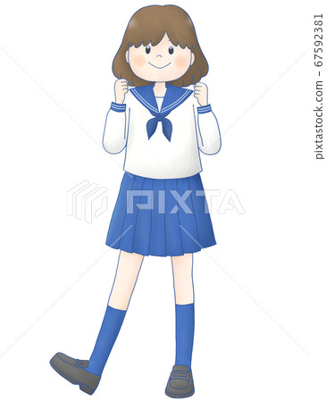 Girl (sailor suit/whole body) Girl (sailor suit/whole body) 67592381