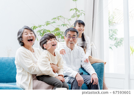 Senior couple, grandchild, 67593601