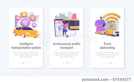 Smart traffic management app interface template. 67593877