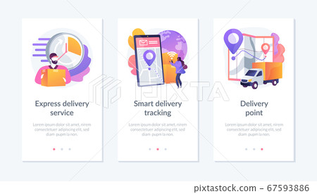 Parcel shipment services app interface template. 67593886