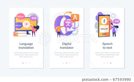 Multi-language translation devices app interface template. 67593990
