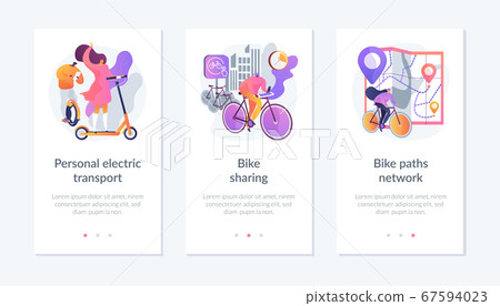 Eco friendly urban transport app interface template. 67594023