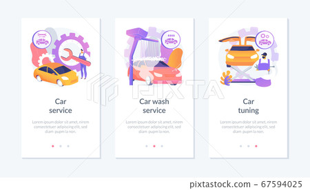 Vehicle care services app interface template. Vehicle care services app interface template. 67594025