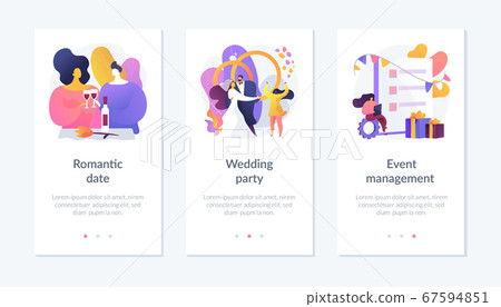 Celebration planning app interface template. Celebration planning app interface template. 67594851