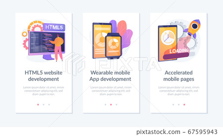 IT development services app interface template. - Stock Illustration ...