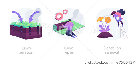 Lawn maintenance abstract concept vector illustrations. 67596437