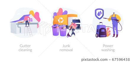 House and garden maintenance abstract concept vector illustrations. 67596438