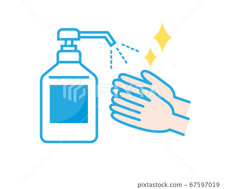 Illustration to disinfect hands 67597019