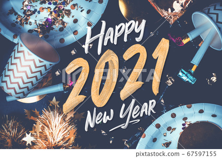 2021 happy new year hand brush storke font on 2021 happy new year hand brush storke font on 67597155
