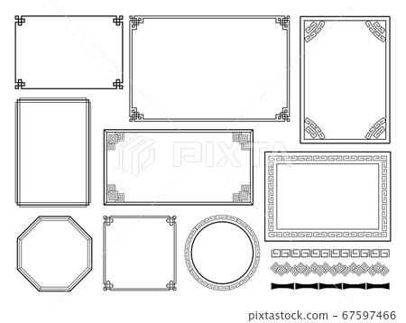 中式裝飾框黑色 中式裝飾框黑色 67597466