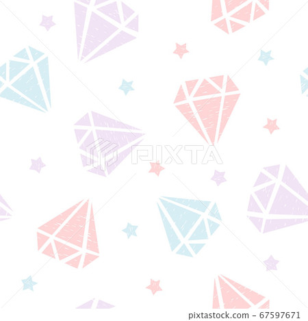Childish seamless pattern with diamonds and stars. Creative texture for fabric and textile Childish seamless pattern with diamonds and stars. Creative texture for fabric and textile 67597671