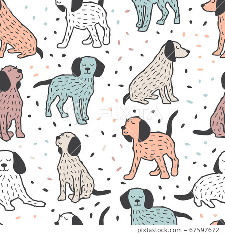 Childish seamless pattern with dogs. Cute baby design for kids fabric and textile Childish seamless pattern with dogs. Cute baby design for kids fabric and textile 67597672