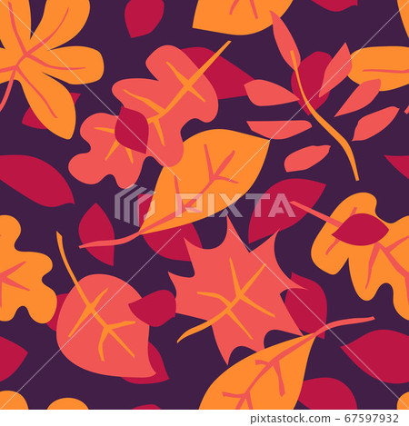 Seamless pattern with autumn leaves. Creative vector background Seamless pattern with autumn leaves. Creative vector background 67597932