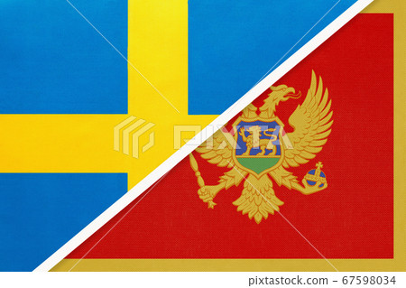 Sweden and Montenegro, symbol of national flags Sweden and Montenegro, symbol of national flags 67598034