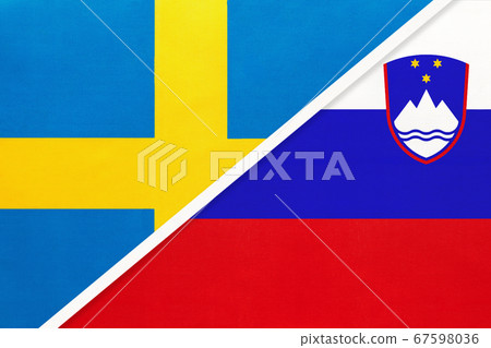 Sweden and Slovenia, symbol of national flags  67598036