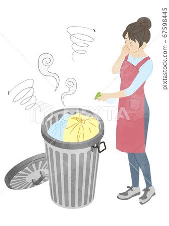 Trash thrown away housewife smell 67598445