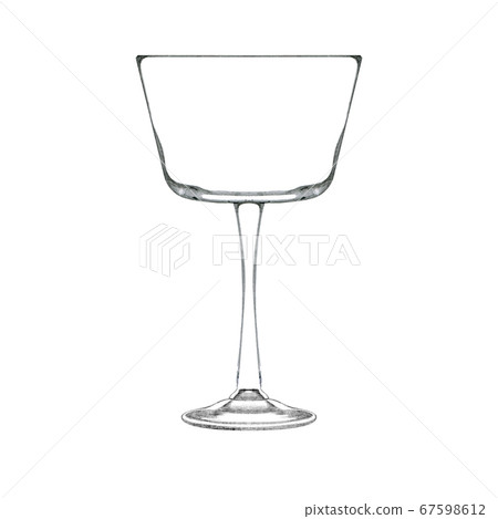 Hand drawn coupe glass for champagne 67598612