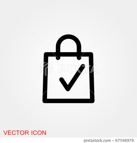 Bag icon. Shopping bag, Vector illustration 67598979
