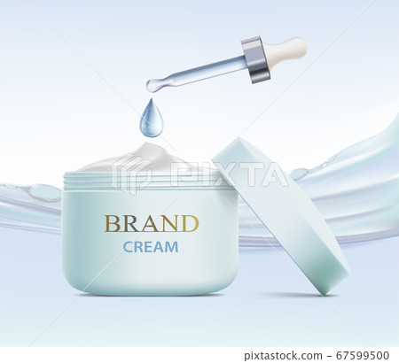 Cosmetic cream and pipette with serum.  67599500