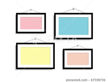 Set Empty frames for photos or pictures hanging on the wall. 67599736