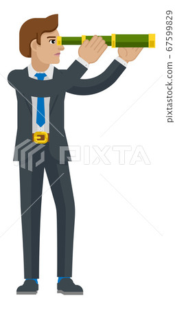 Telescope Spyglass Character Business Concept 67599829