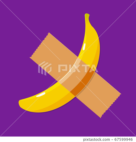A banana and a duct tape. Isolated Vector 67599946
