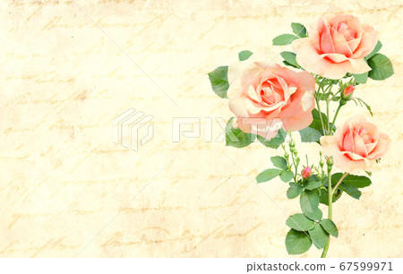 Vintage romantic card with old paper texture and 67599971