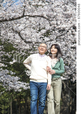 中年夫婦看櫻花 中年夫婦看櫻花 67600048