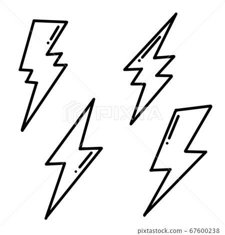 set of hand drawn vector doodle electric lightning set of hand drawn vector doodle electric lightning 67600238