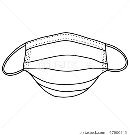 Hand Drawn Medical mask isolated on white 67600343