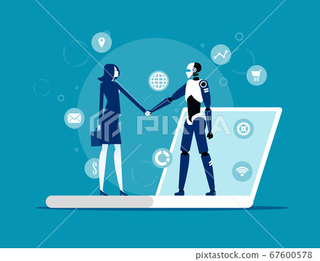 Human interactive tech interaction. Artificial - Stock Illustration ...
