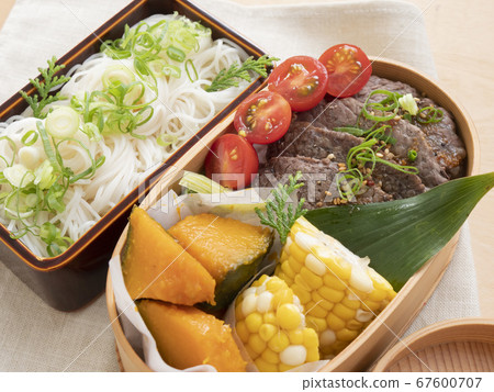 Hand-made delicious bentowa bento [somen noodles, yakiniku] 67600707