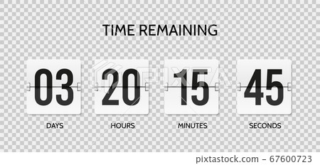 Countdown flip clock. Counter mechanical banner. Scoreboard or flipboard Countdown flip clock. Counter mechanical banner. Scoreboard or flipboard 67600723