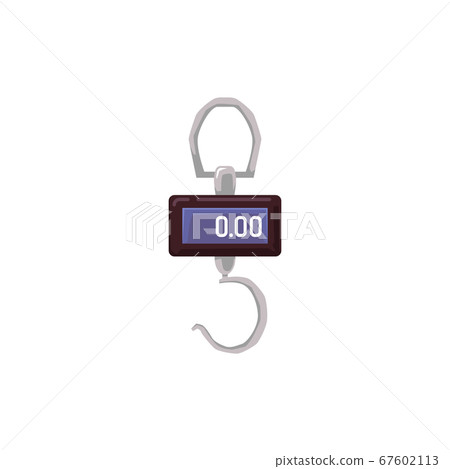 Steelyard or spring balance scales icon flat vector illustration isolated. 67602113