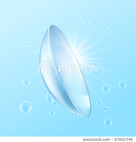Eye contact lens for eyesight correction, realistic mockup vector illustration. Eye contact lens for eyesight correction, realistic mockup vector illustration. 67602346