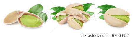 pistachio with leaves isolated on white background with clipping path and full depth of field. Set r collection pistachio with leaves isolated on white background with clipping path and full depth of field. Set r collection 67603905
