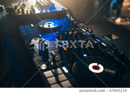 DJ mixer controller panel for electronic music DJ mixer controller panel for electronic music 67605219