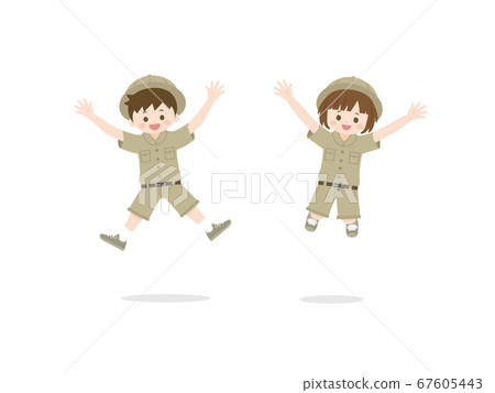 探險隊兒童插畫跳 67605443